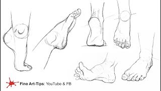 HOW TO DRAW FEET FROM ANY ANGLE, EASILY!
