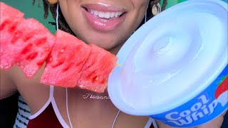 ASMR | Watermelon & Cool Whip 💦🍉 BIG BITES 😋