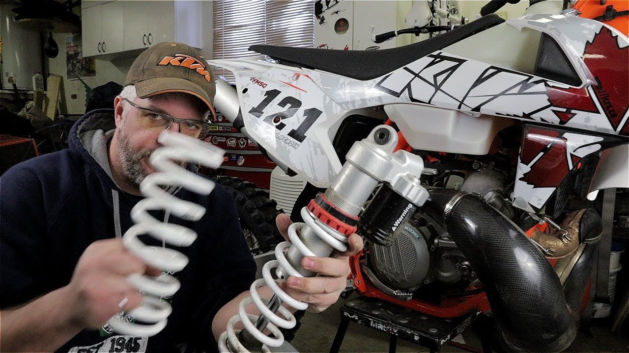 2017 2018 KTM 250 300 XC shock spring replacement YouTube