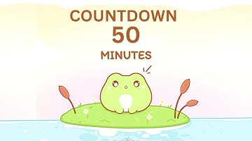 50 Mins timer - Study Timer aesthetic rain with cute frogs #timer #studymusic  #asthetic