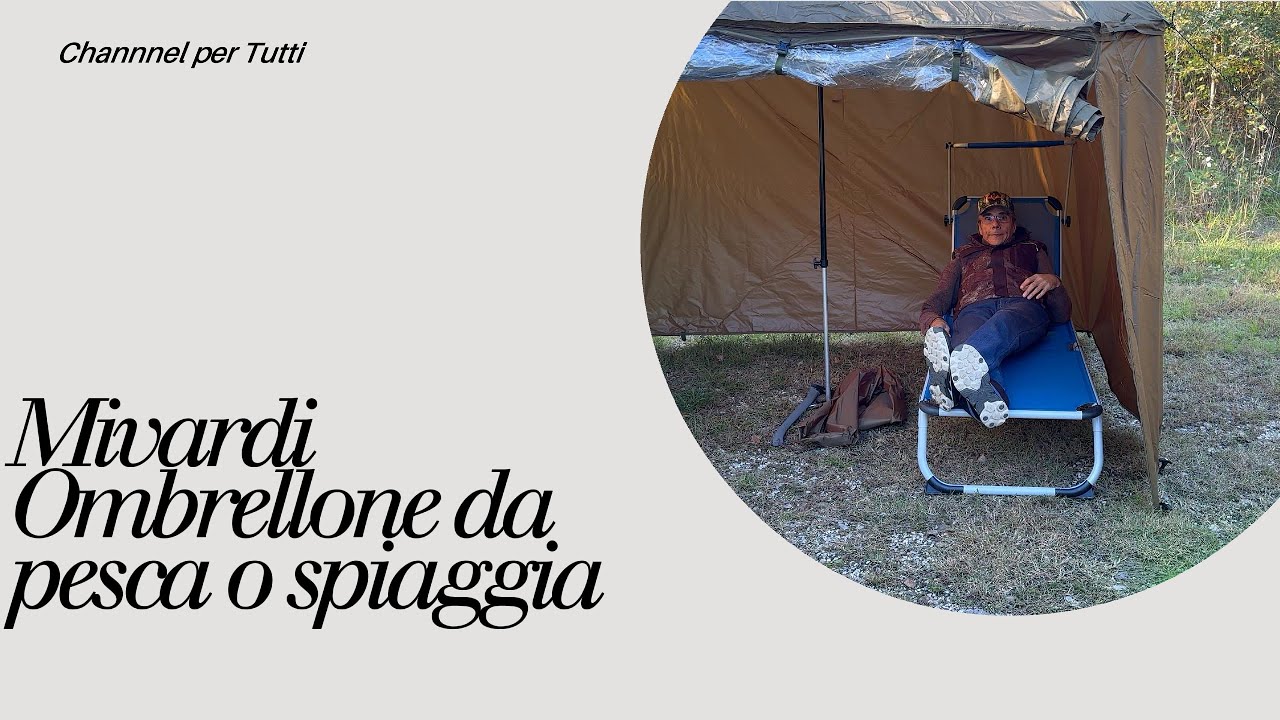 Ombrellone da pesca misura XL -MIVARDI- montaggio.