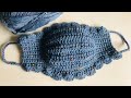 How to crochet | face mask | with shell stitch |crochetlyn