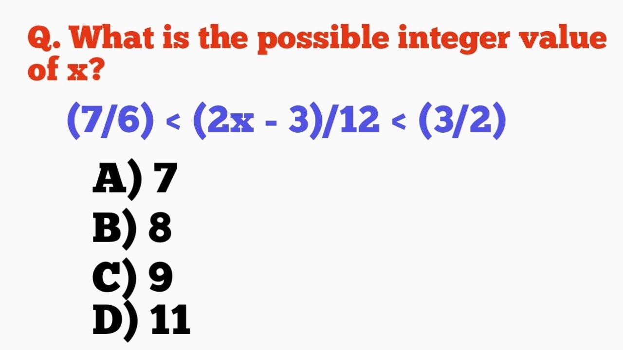 Solve Inequality | Find the Possible Integer Value of X | Math Puzzle ...