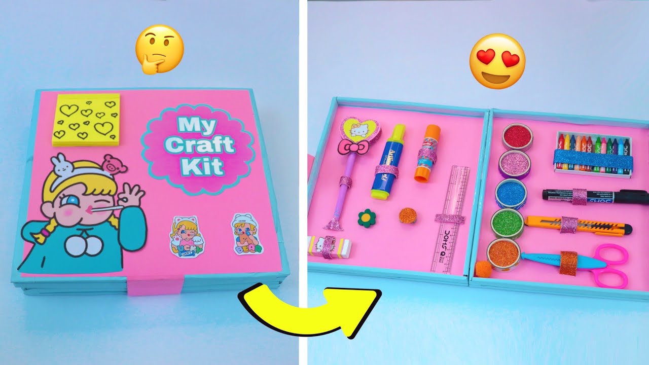 DIY cute craft kit /How to make paper craft kit at home /Handmade craft kit  /How to make craft box 