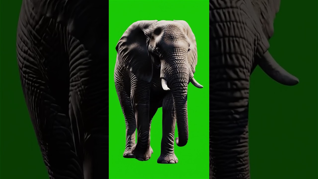 Realistic Elephant Walking Green Screen Effect #animals #elephant  #greenscreen #chromakey #vfx