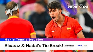 Thumbnail for TIE-BREAK! Carlos Alcaraz and Rafael Nadal during Olympic Doubles Debut 🔥 #Paris2024