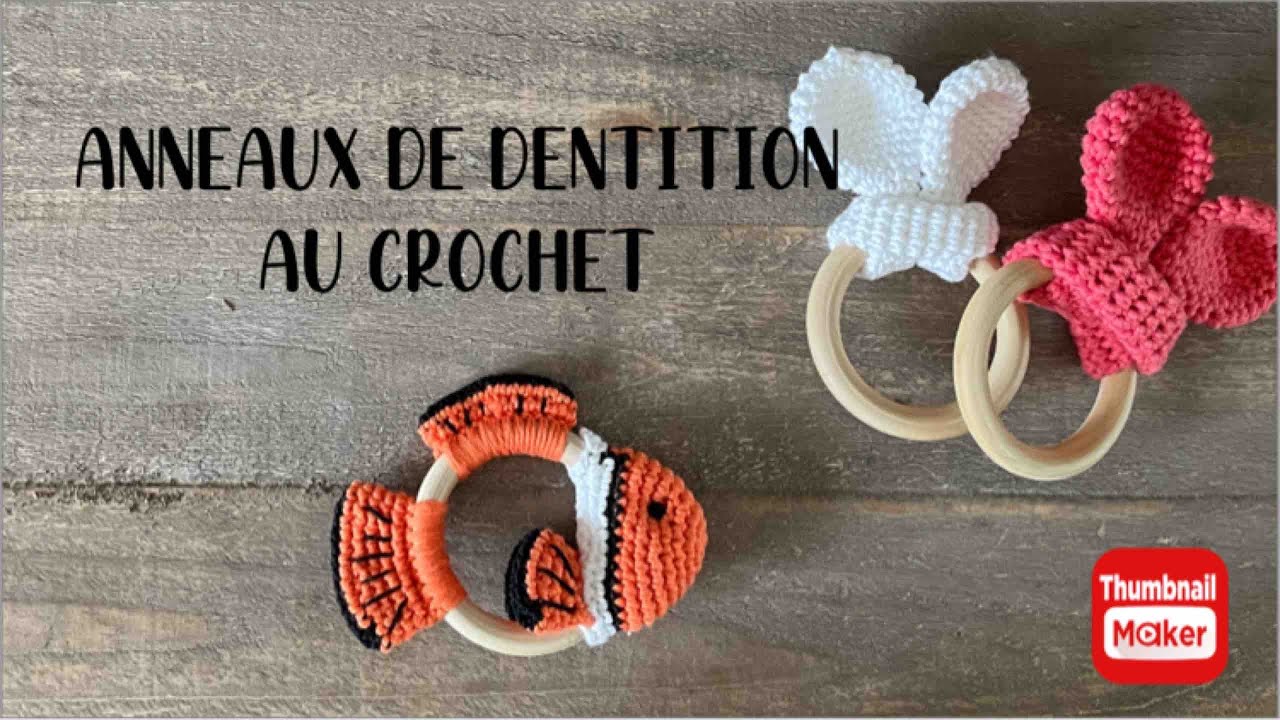 anneaux de dentition poisson clown et lapin au crochet