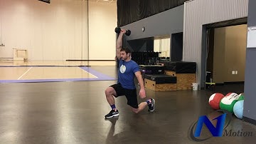 DB Single Arm Overhead Reverse Lunge