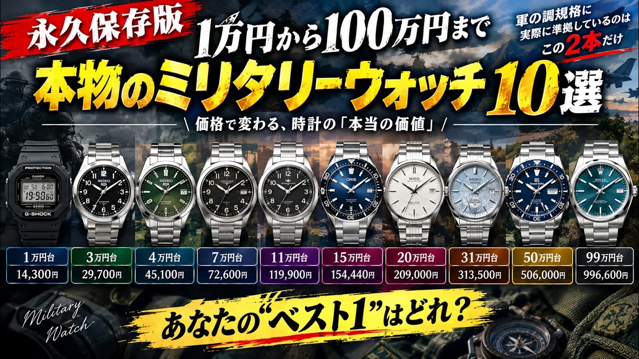 本物は2本だけ】ミリタリーウォッチ10選｜1万4300円から13万7500円まで