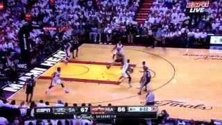 Lebron James blocks Tiago Splitter (Game 2,2013 Finals)