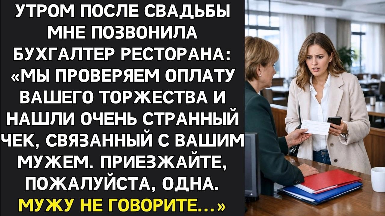 Приезжайте в ресторан одна  Мужу не говорите  Это касается вашего банкета и очень странного че