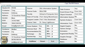 Overview of a School Management System Developed in C#