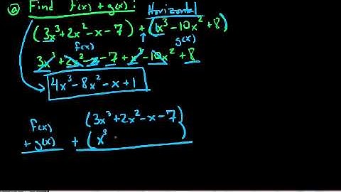 Adding and Subtracting Polynomial Functions