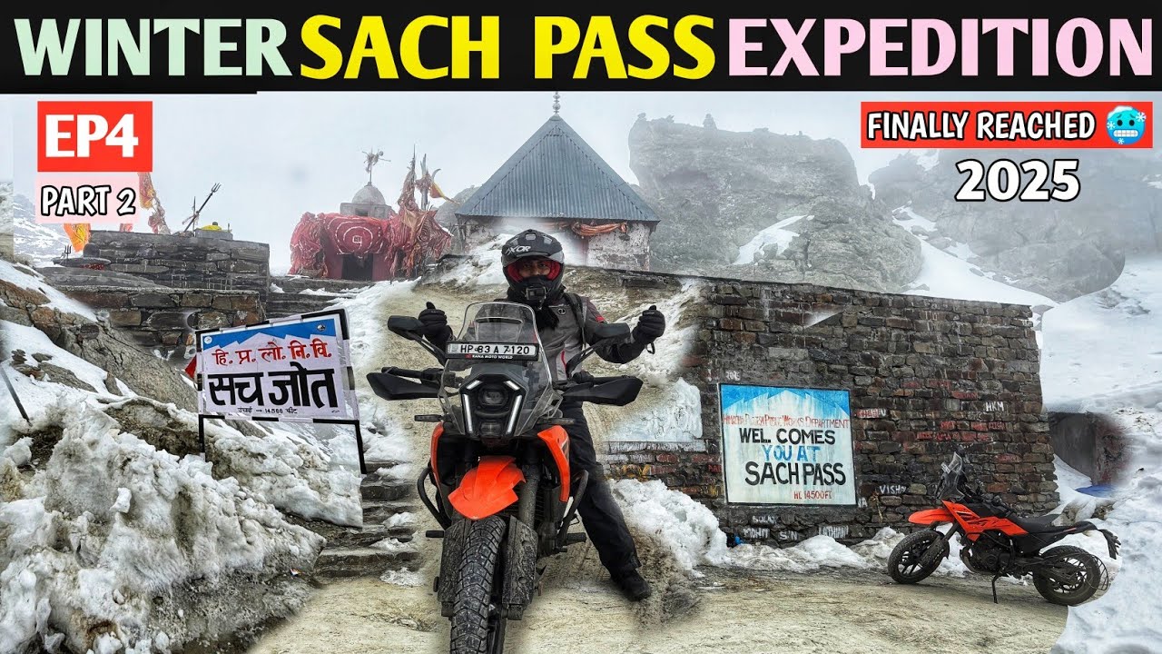 REACHED SACH PASS ON KTM ADVENTURE 250/🥶WINTER SACH PASS EXPEDITION 2025/ROAD TO KILLAR SACH PASS