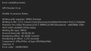 How To Fix Adobe Premiere Pro Error Code 1609629695?