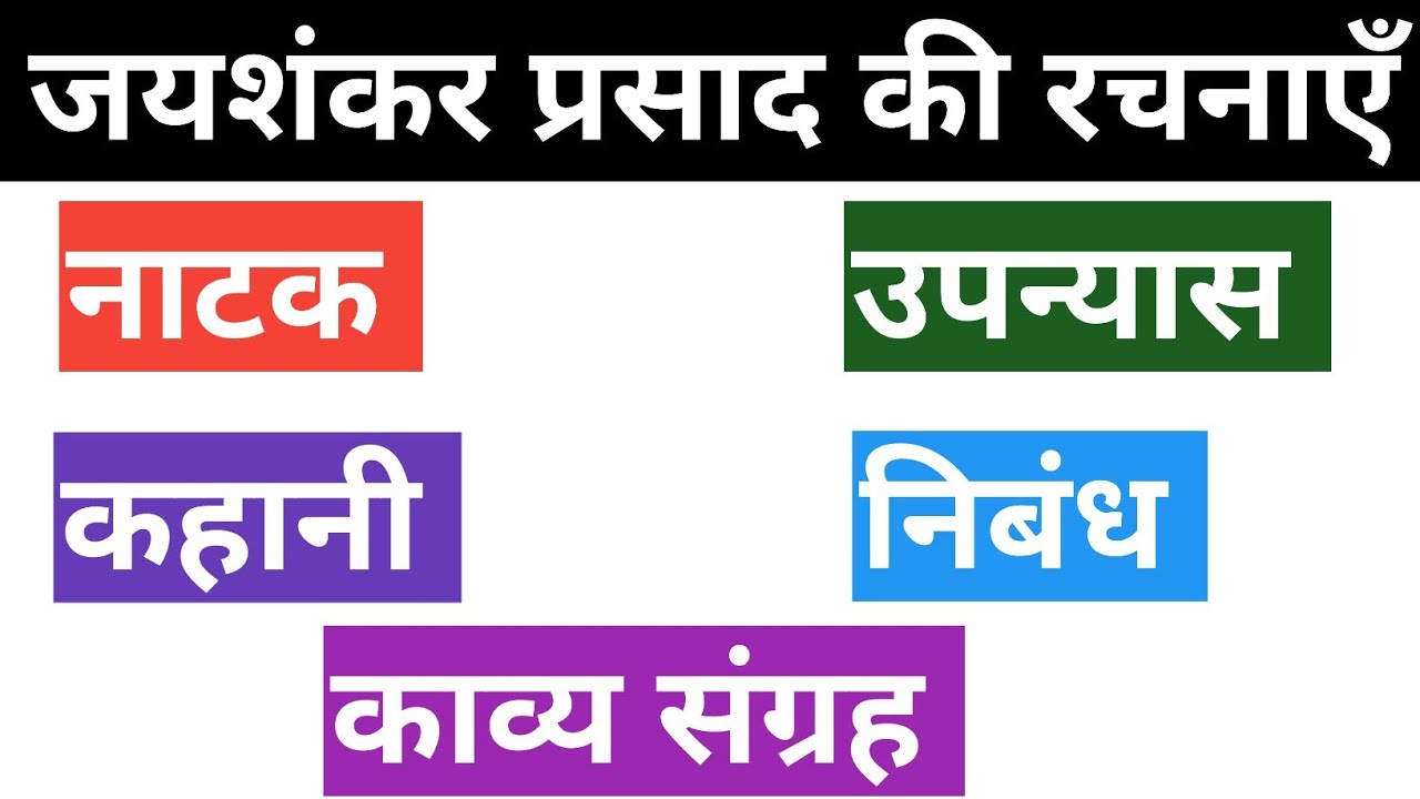 जयशंकर प्रसाद की रचनाएँ  | जयशंकर प्रसाद की कहानी, उपन्यास, निबंध, काव्य संग्रह, नाटक