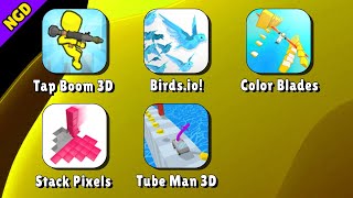 Tap Boom 3D, Birds.io!, Color Blades, Stack Pixels, Tube Man 3D | New Games Daily screenshot 4