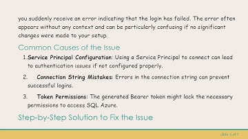 Resolving the Login failed for user 