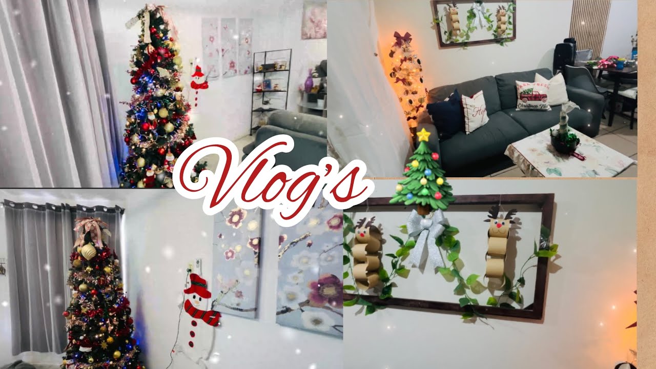 PUSIMOS LOS PINOS 🎄🥹 (Decoración y remodelación de la sala) ❤️🛋️ #navidad #blog #decoration 