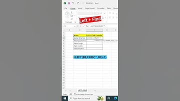 LEFT + FIND Formula In Excel | Time Saving Amazing Trick | Excel Formula | Shorts | Viral