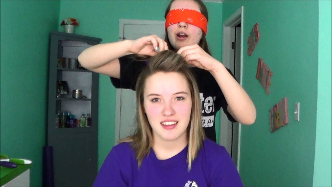 Blindfolded Hair Challenge Part 1