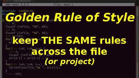 Golden Rule of Coding Style - good coding lessons
