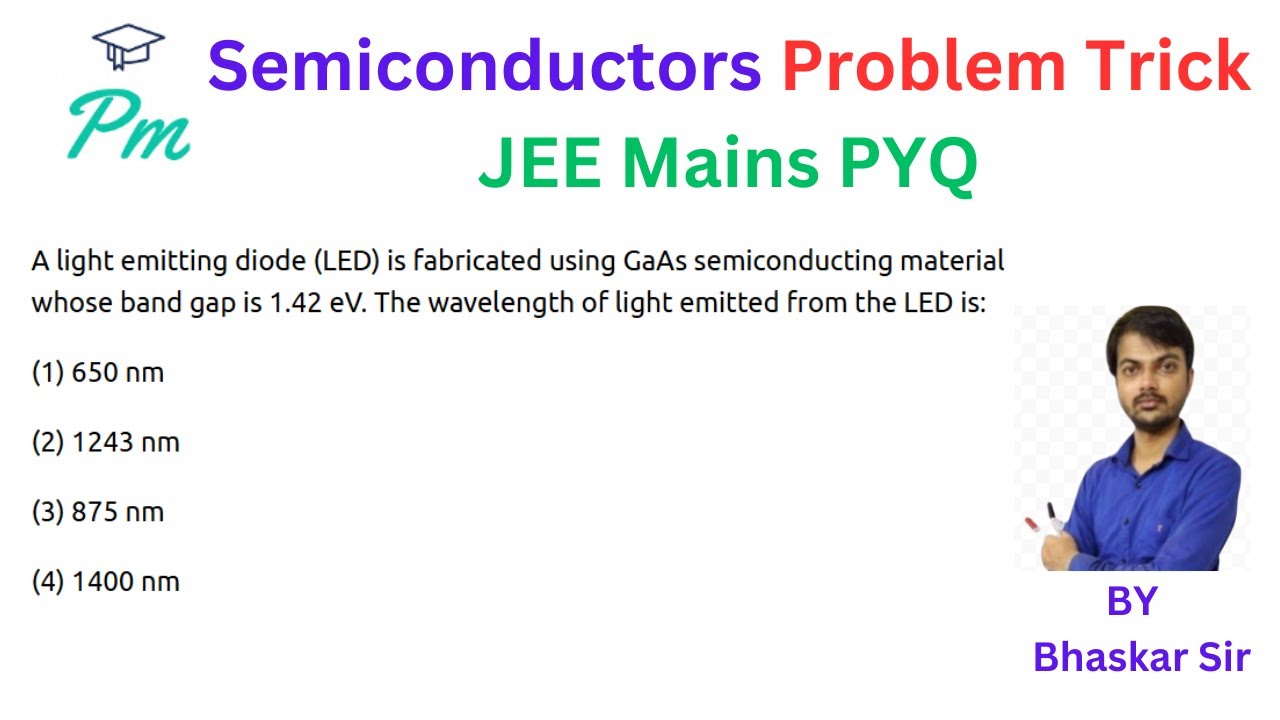 A light emitting diode (LED) is fabricated using GaAs semiconducting material whose band gap is 1.42