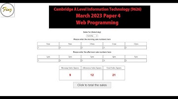A Level IT 9626 March 2023 Paper 4 - Web Programming