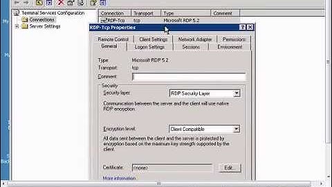 Change security layer in Terminal Server configuration