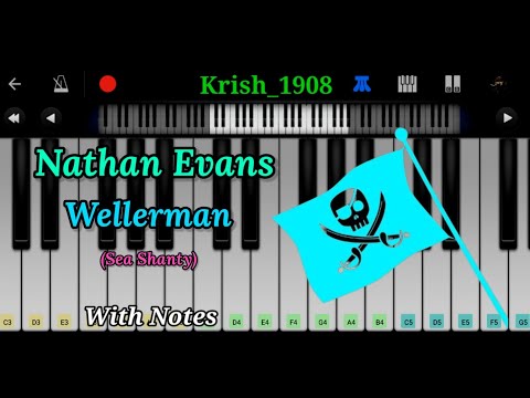 Nathan Evans - Wellerman (Sea Shanty) with Notes | Easy Piano Tutorial | Krish_1908