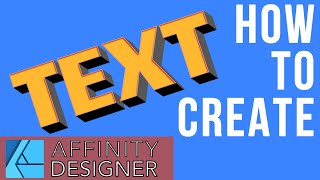 Affinity Designer for Beginners  How to Draw a 3D Text