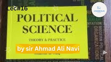 CSS LECTURES || Political Sciences || Sir Ali Naqvi || Lecture # 16