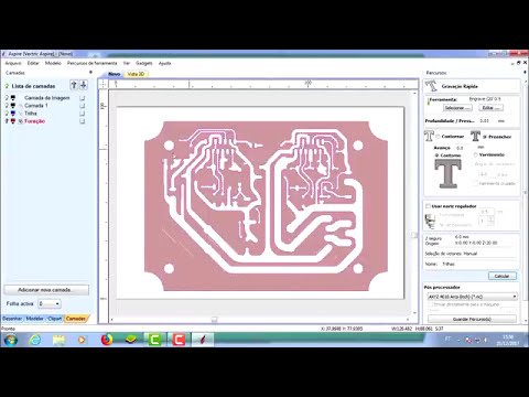 PCB G-code com Aspire através de um arquivo de imagem PNG, JPEG, DXF etc..