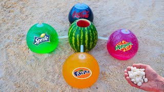 Watermelon vs Cola, Sprite, Fanta, Mirinda and Mentos