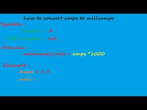 Amps To Milliamps Chart