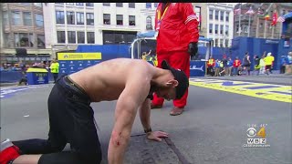 Marine Veteran Crawls Across Boston Marathon Finish Line