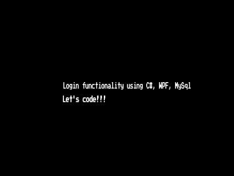 Simple Login Functionality | WPF C# MySQL