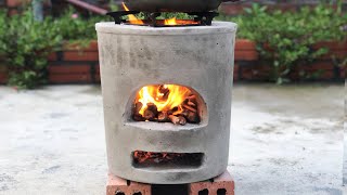 Cement Craft Ideas \ How To Make A Concrete Rocket Stove From Cement At Home