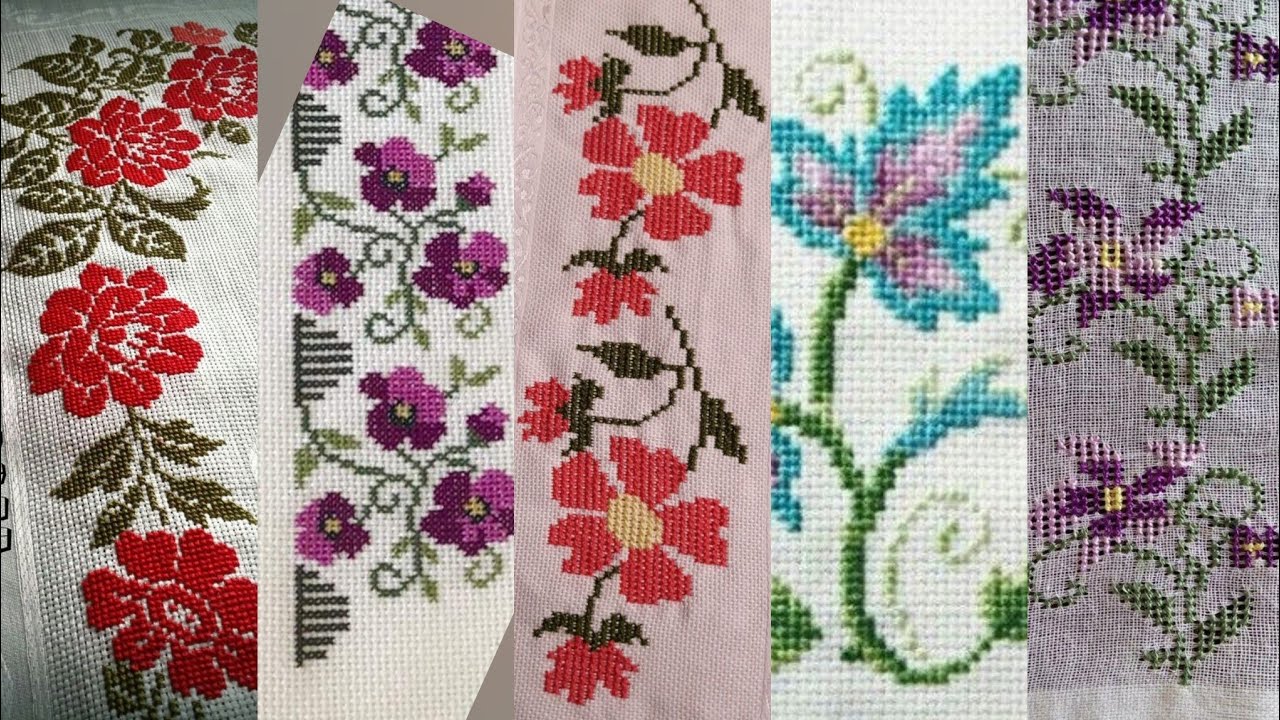 Very Attractive borderline Cross Stitch Patterns For Table clothes and bedsheets