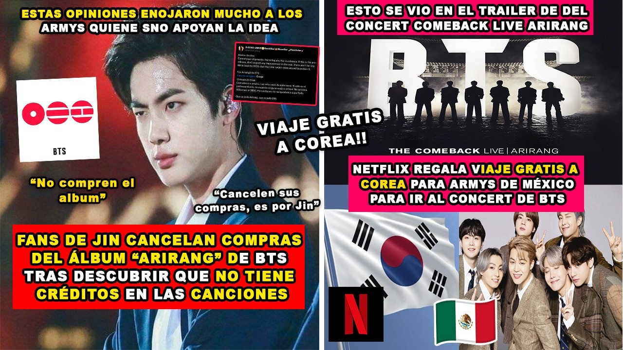 😮FANS DE JIN DAN LA ESPALDA A ARIRANG/NETFLIX REGALA VIAJE A COREA PARA ARMY MÉXICO/BTS TRAILER
