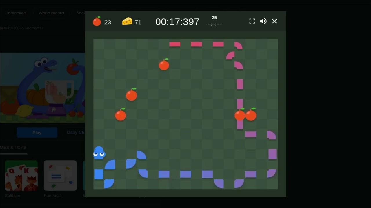 World Record Google Snake Cheese Mode Run [18.852 Seconds] ( 5 Apple