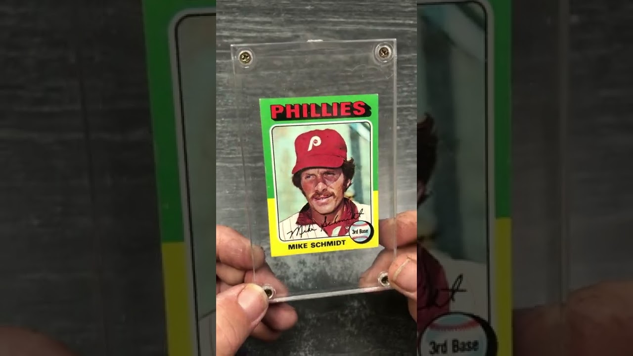 Removing Encased 1975 Topps Mini Mike Schmidt 45 Years Later