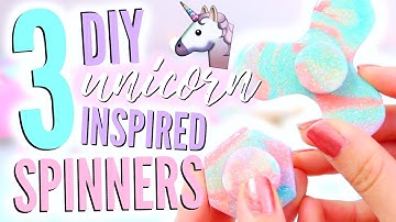 3 EASY DIY UNICORN FIDGET SPINNERS WITHOUT BEARINGS! (Polymer Clay)