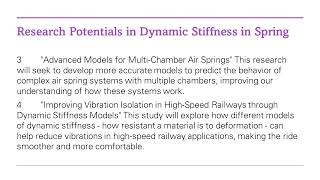 Dynamic Stiffness in Spring : Research Potential