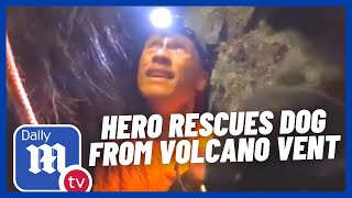 Hero adventurer saves dog stuck in VOLCANO vent