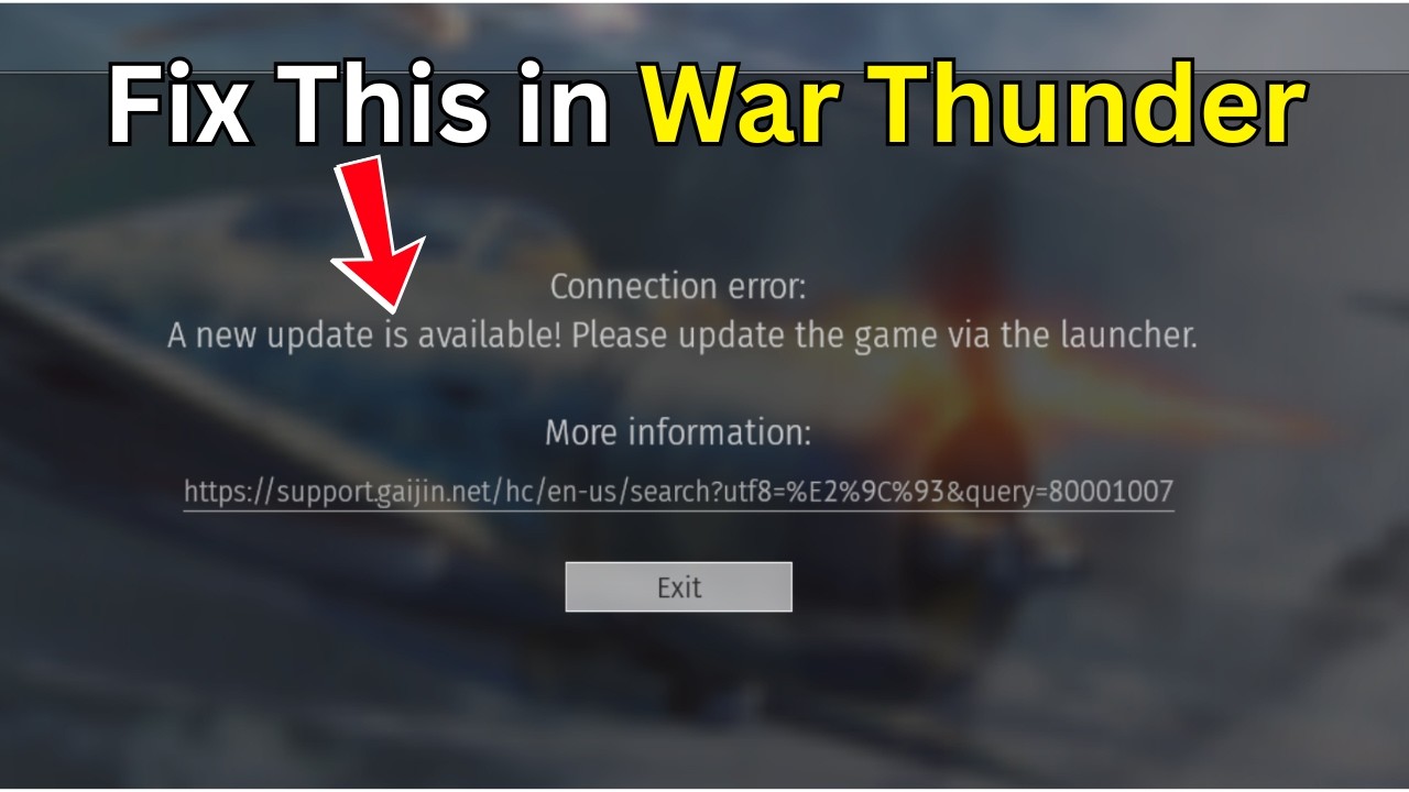 War Thunder - Connection error: A new update is available! Please ...