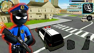 Bermain Polisi Polisian Di Game Stickman Rope Hero #1 screenshot 3