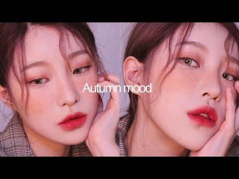 🍂주근깨 잔뜩, 가을과 어울리는 오렌지로즈 메이크업 / Autumn mood <strong>orange</strong>&amp;<strong>amp</strong>;rosy makeup  (의외의 색조합, 둥근눈썹, 오버립)  | 소윤