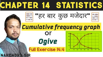 Chapter 14  Statistics | cumulative frequency curve or Ogive| full exercise 14.4|types of ogive|