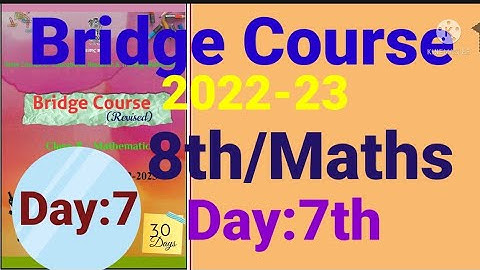 8th||Mathematics||Bridge Course||2022-23 ||Day:7th||English & SemiEnglish||Maths, Class 8,Day:7